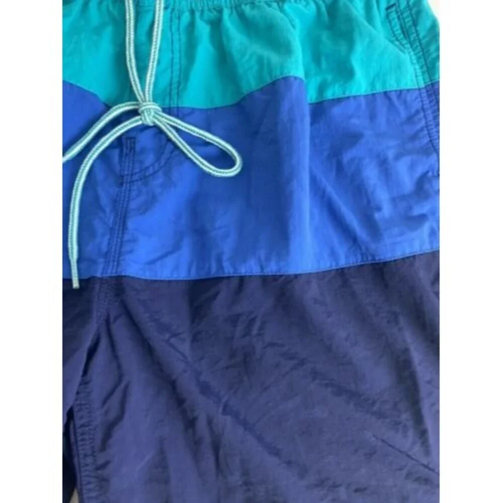 Speedo Mens Swim Trunks Shorts Size Large Blue Elastic No Lining Pockets